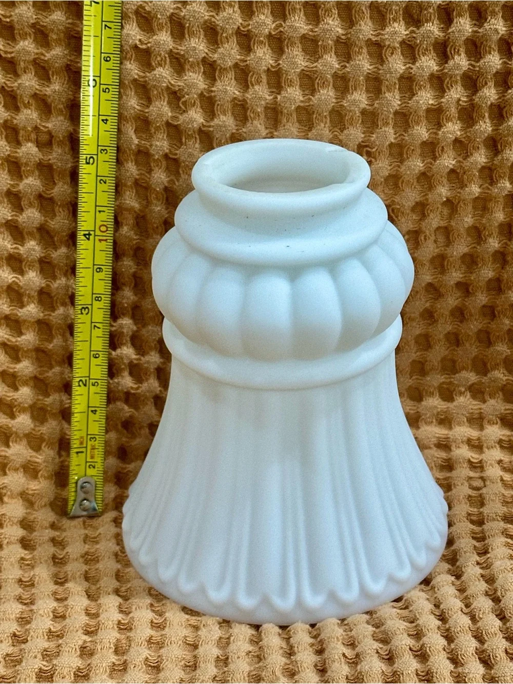 White Decorative Milk Glass Shade - Classic Fluted Design - Picture 2 of 9